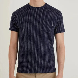 PETER WERTH ,Bridger,London ,textured ,embroidered small dots T shirt,Large,EC